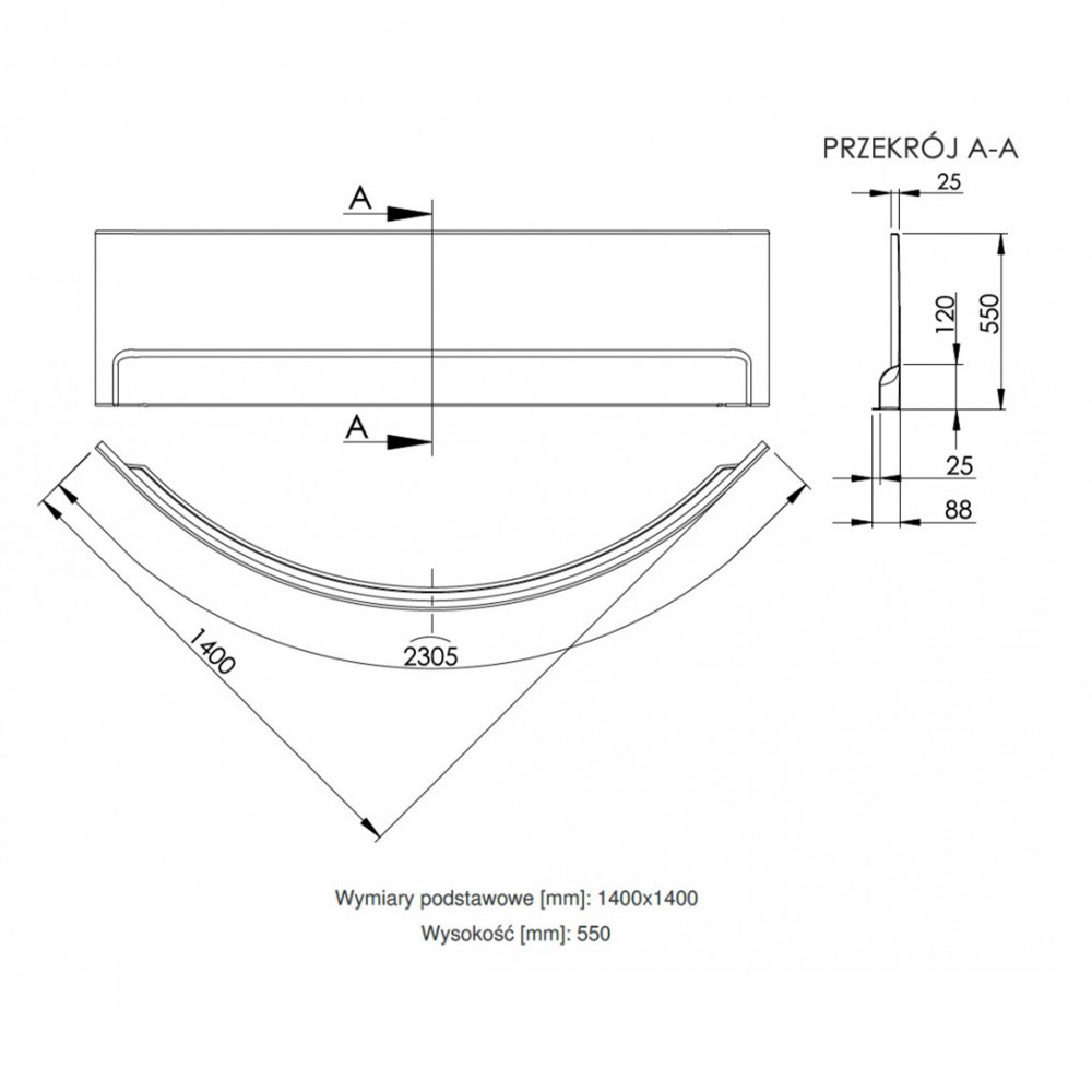 Kerra Panou frontal cadă de colț Wivea 140 [1]