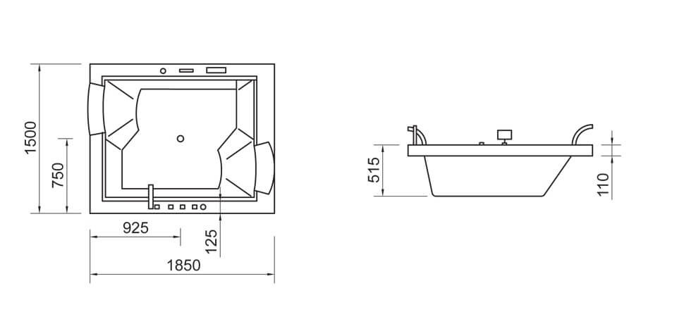 Wellis Cada de baie Nera Maxi E-Drive cu baterie Flipper [3]