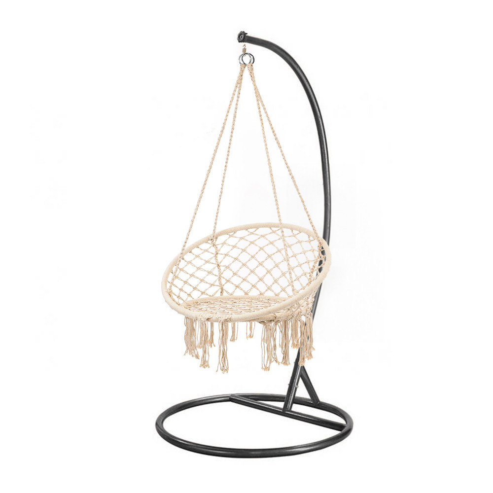 Fotoliu suspendat - Leziter Scaun suspendat Cardenas cu suport bej-negru