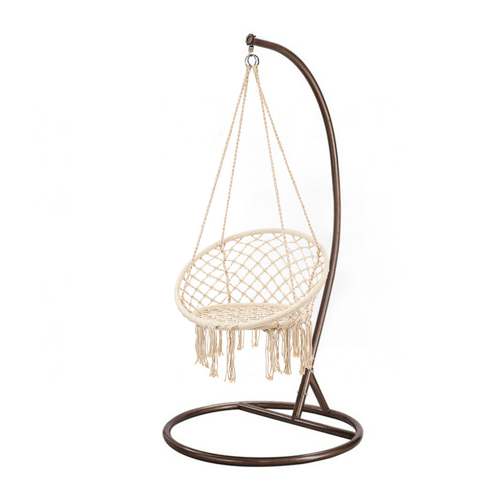 Fotoliu suspendat - Leziter Scaun suspendat Cardenas cu suport bej-maro