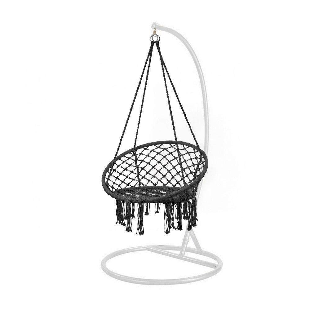 Produse temporar indisponibile - Leziter Scaun suspendat Cardenas cu suport alb-negru