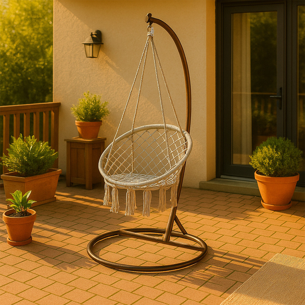 Leziter Scaun suspendat Cardenas cu suport gri-maro [1]