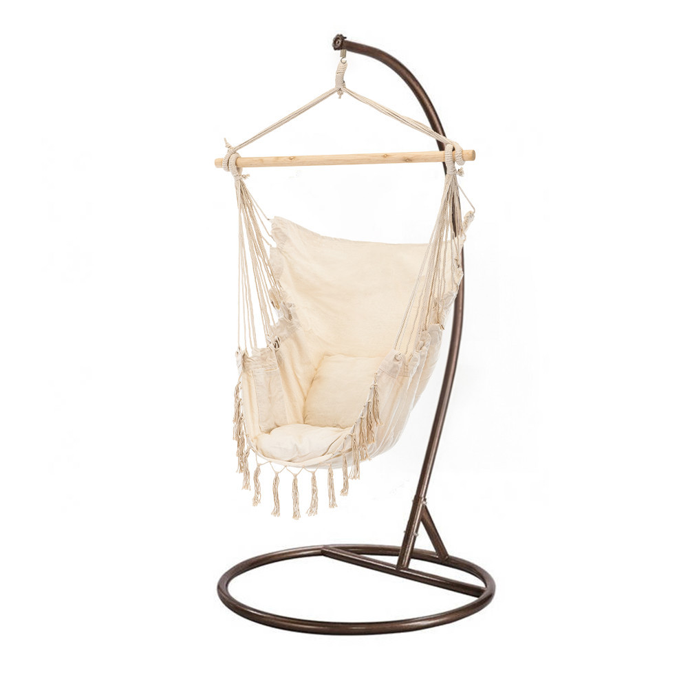 Fotoliu suspendat - Leziter Scaun suspendat Puerto cu suport bej-maro