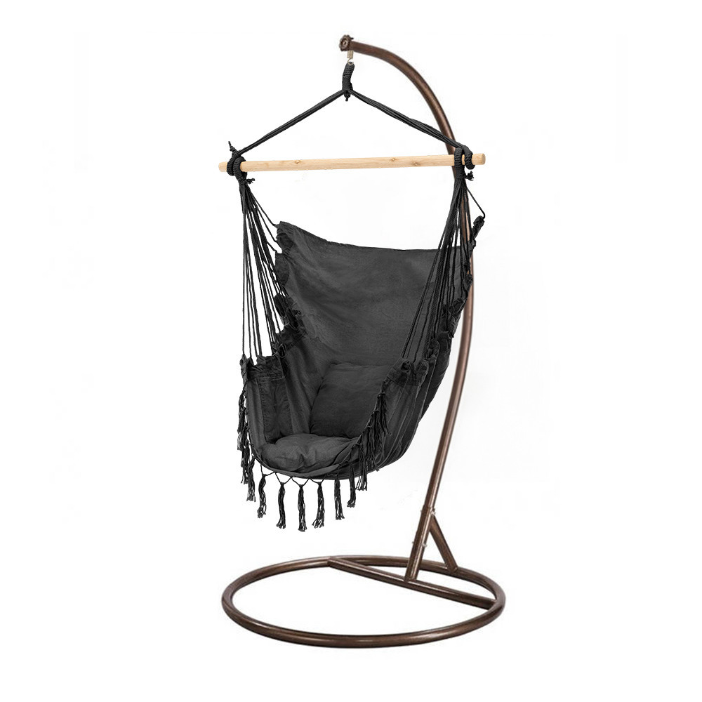 Fotoliu suspendat - Leziter Scaun suspendat Puerto cu suport negru-maro