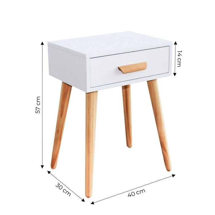 Homelux Măsuță de noptieră modernă albă [4]