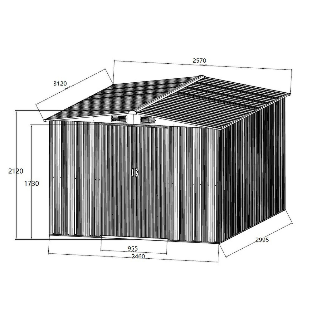 Leziter Casă de depozitare a uneltelor de grădină Ohio 10x8 [2]
