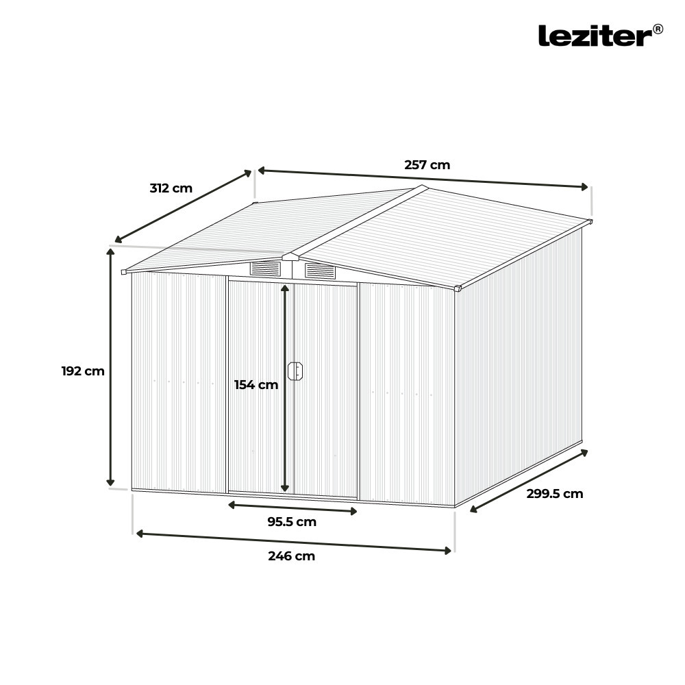 Leziter Idaho 10x8 gradina instrument de stocare casa [2]