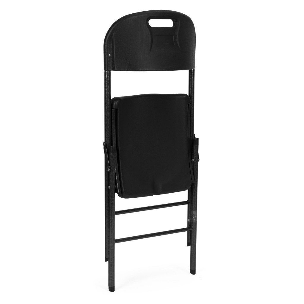 Homelux 4 bucăți scaun pliabil metal și HDPE negru [7]