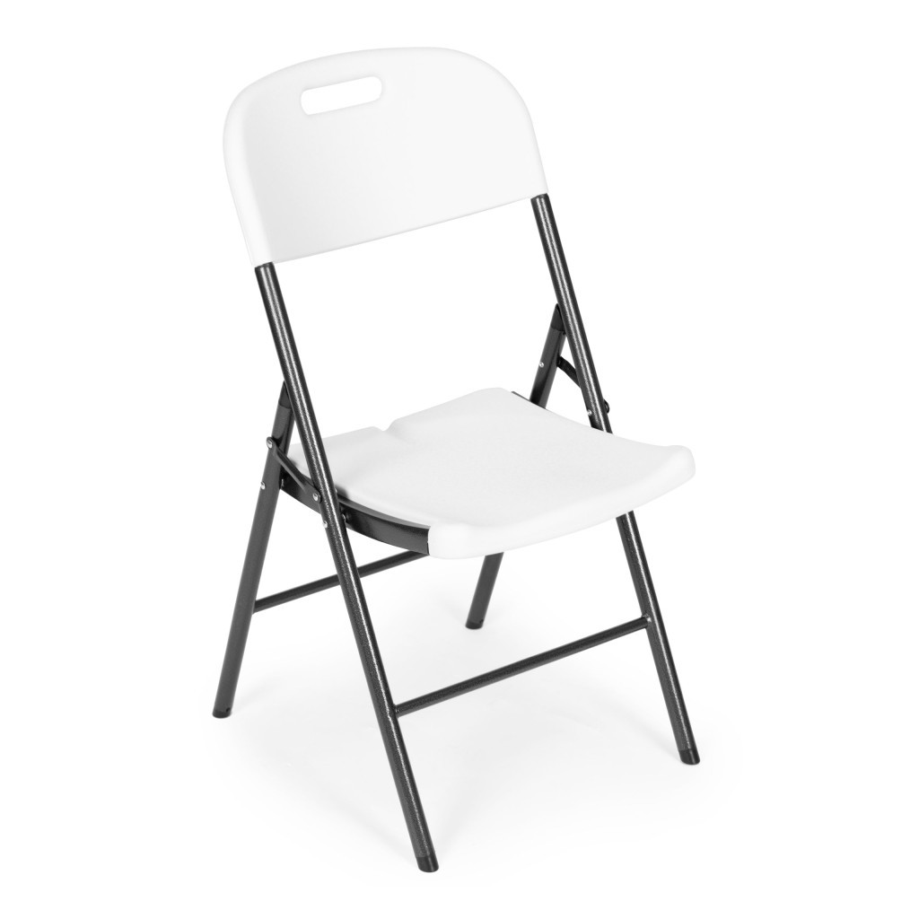 Homelux 4 bucăți scaun pliabil metal și HDPE alb [1]