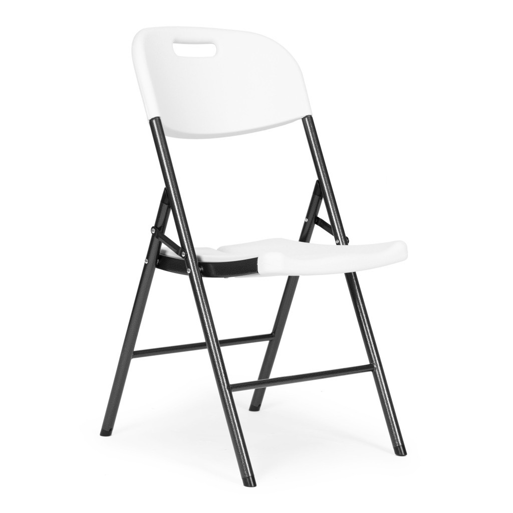Homelux 4 bucăți scaun pliabil metal și HDPE alb [2]