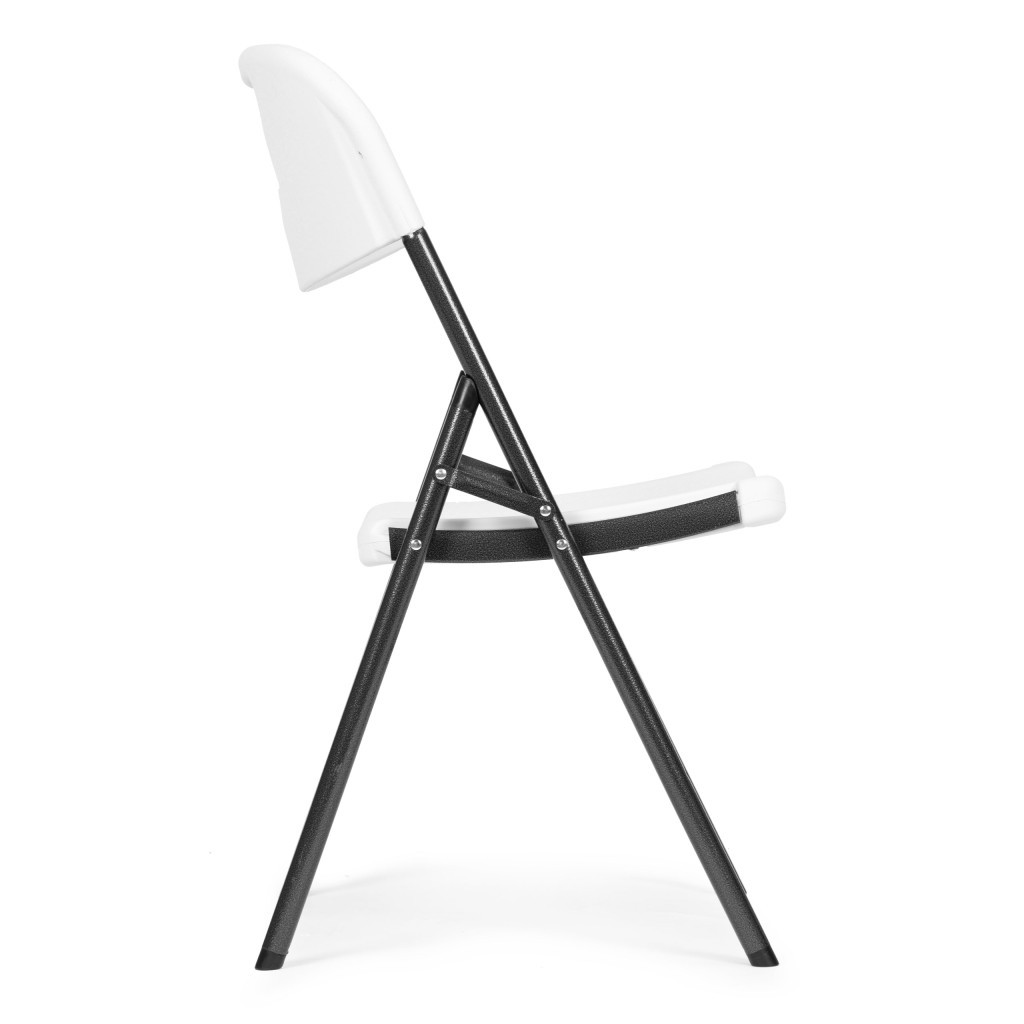 Homelux 4 bucăți scaun pliabil metal și HDPE alb [4]