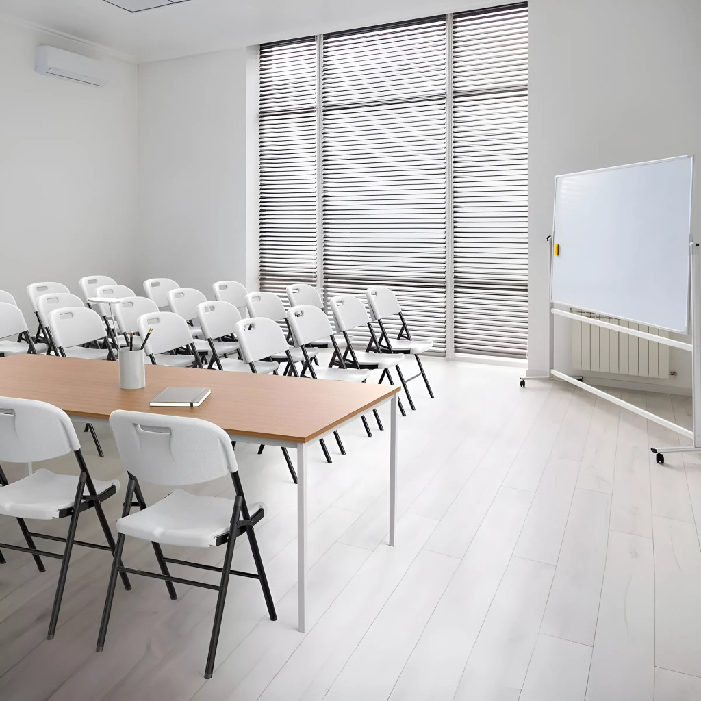 Homelux 4 bucăți scaun pliabil metal și HDPE alb [7]