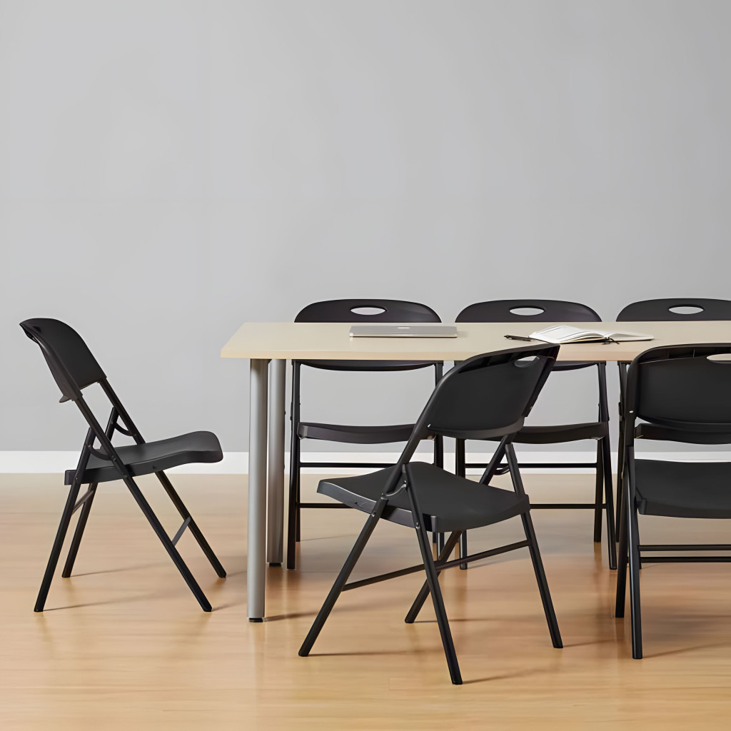 Homelux 2 bucăți scaun pliabil negru [9]