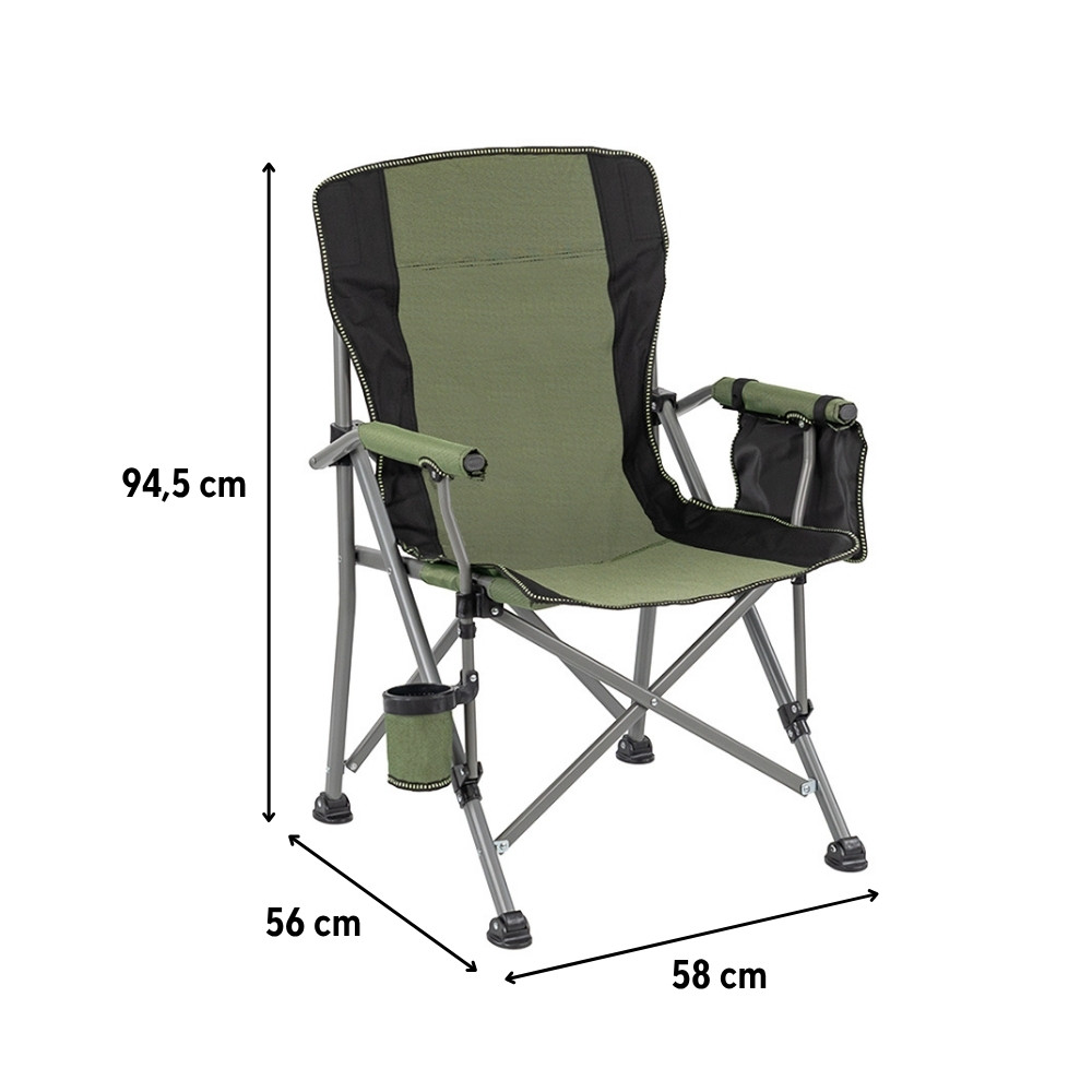 Leziter Scaun de pescuit Leziter Comfort Plus cu cotieră și suport pentru pahare verzi [2]