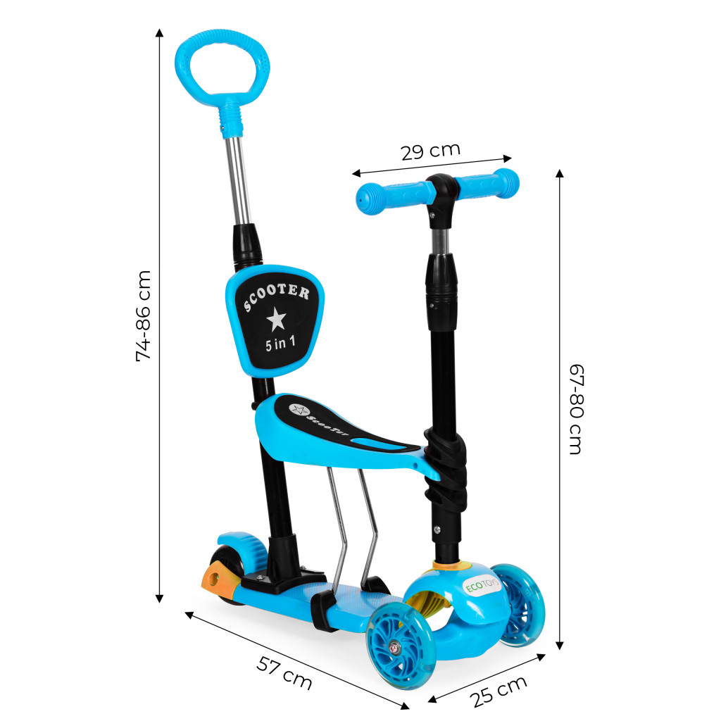 Homelux Scuter cu trei roți cu roți Led 3 în 1 albastru [8]
