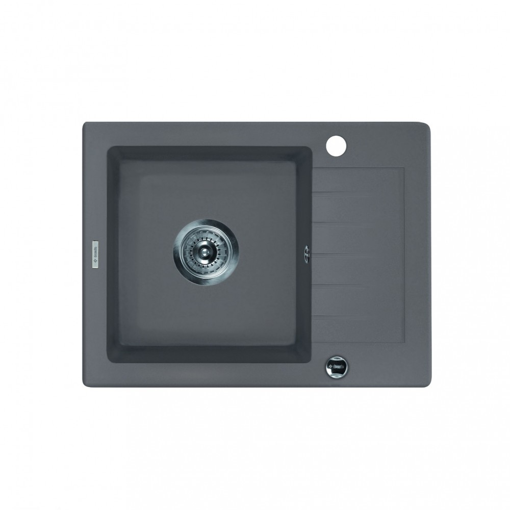 Produse temporar indisponibile - Deante Chiuvetă Zorba cu o cuvă și scurgător scurt, gri metalizat