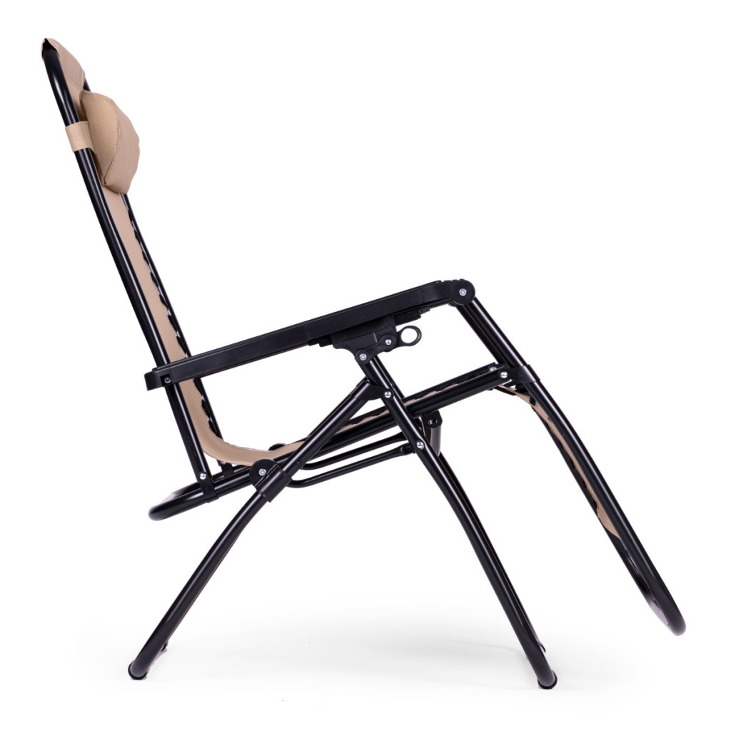 Homelux Șezlong pliabil ZERO GRAVITY bej cu spătar reglabil [4]