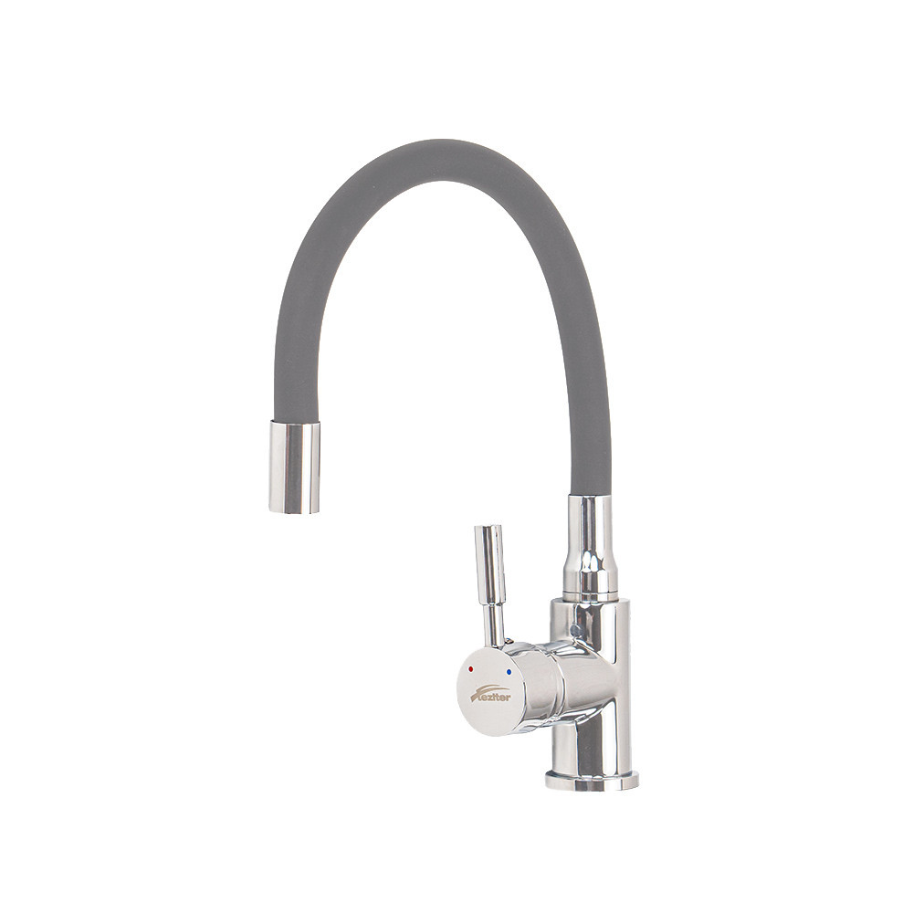 Baterii chiuvetă - Leziter Baterie de chiuvetă independentă Corin cu cioc flexibil, gri