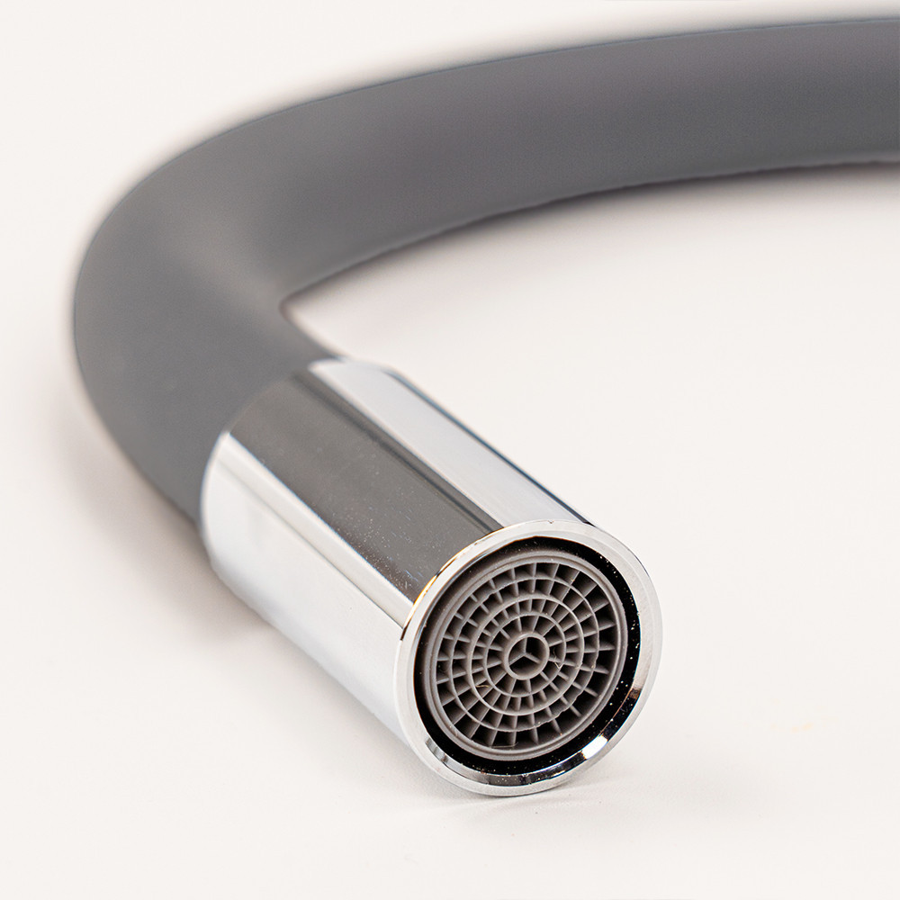 Leziter Baterie de chiuvetă independentă Corin cu cioc flexibil, gri [8]