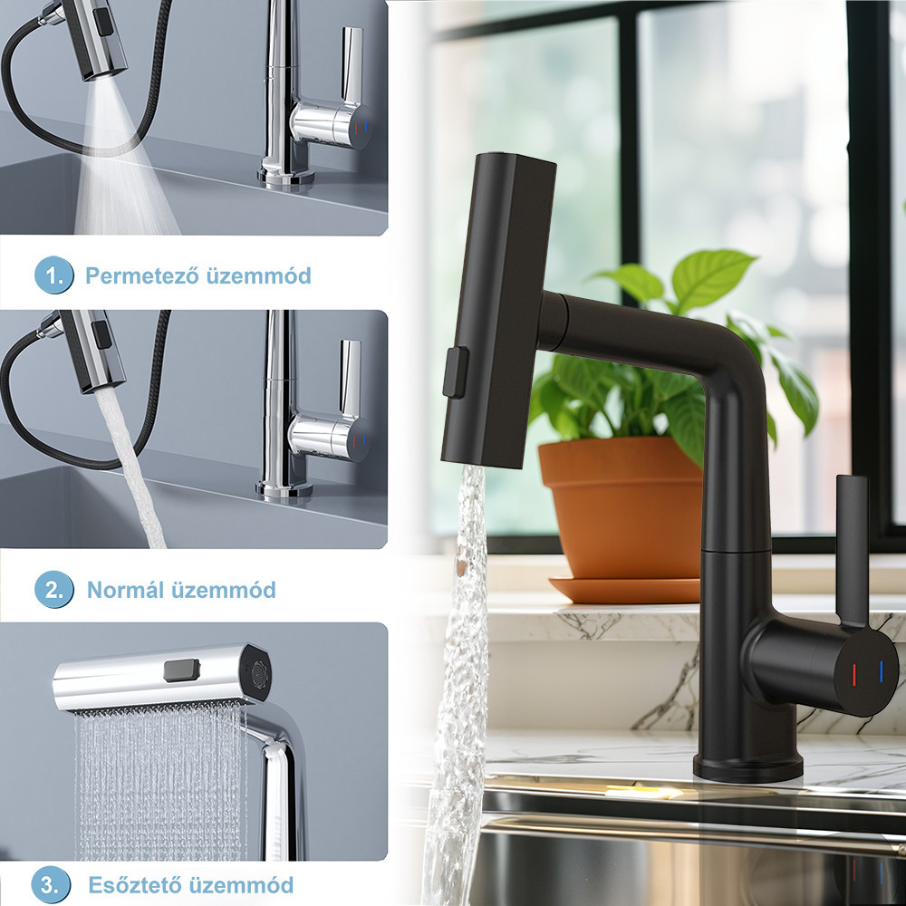 Leziter Baterie chiuvetă Mara cu cap multifuncțional [3]