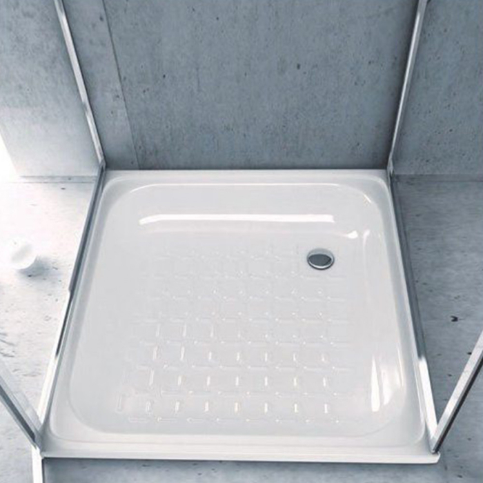 Aqualine Cădiță de duș din tablă metalică, dimensiuni 80x80x16 cm [3]