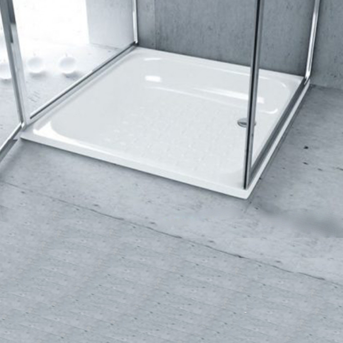 Aqualine Cădiță de duș din tablă metalică, dimensiuni 80x80x16 cm [2]