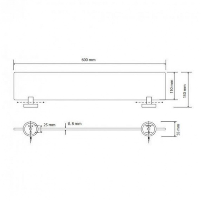 Bemeta Raft din sticlă închisă la culoare [2]