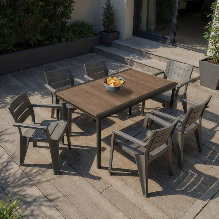 Curver Amari 6+1 set de mobilier de grădină nuc-grafit [2]