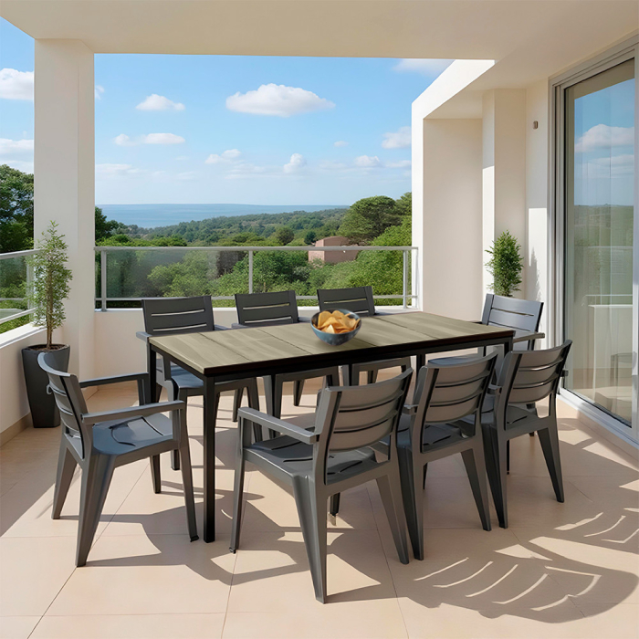 Curver Amari Large 8+1 set de mobilier de grădină cenușă-grafit [2]