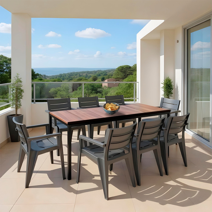 Curver Amari Large 8+1 set de mobilier de grădină nuc-grafit [2]