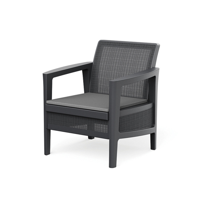 Curver Atlas linea set balcon din plastic cu pernă gri grafit [5]