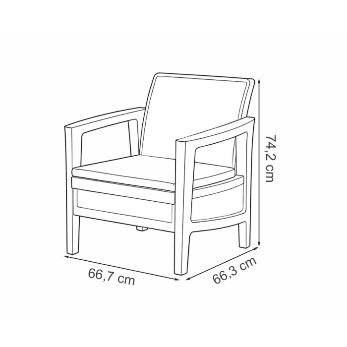 Curver Atlas linea set balcon din plastic cu pernă gri grafit [3]