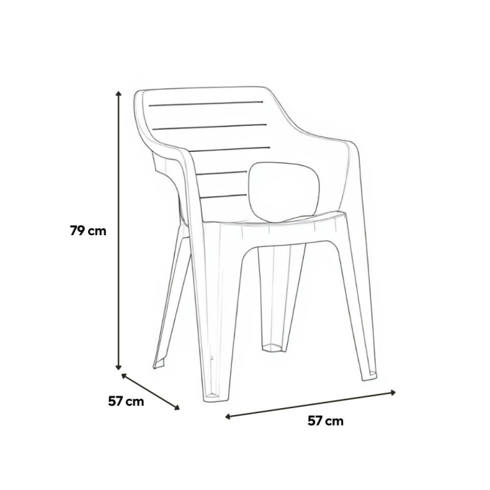 Curver Bilbao iowback scaun de grădină din plastic cu brațe cappuccino [3]