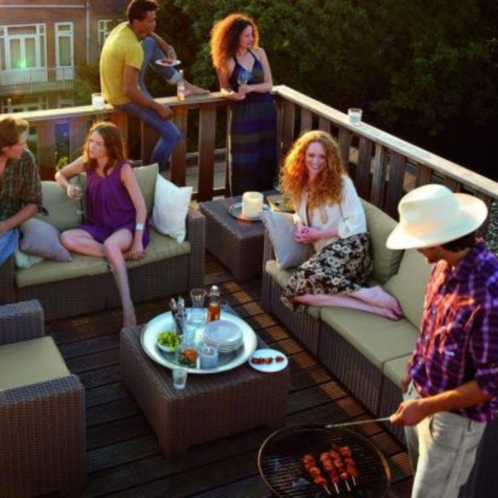 Curver Canapea de grădină California cu 3 locuri din ratan sintetic [3]