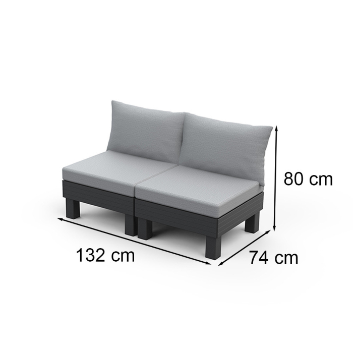 Curver Canapea de grădină Elements cu 2 locuri [3]