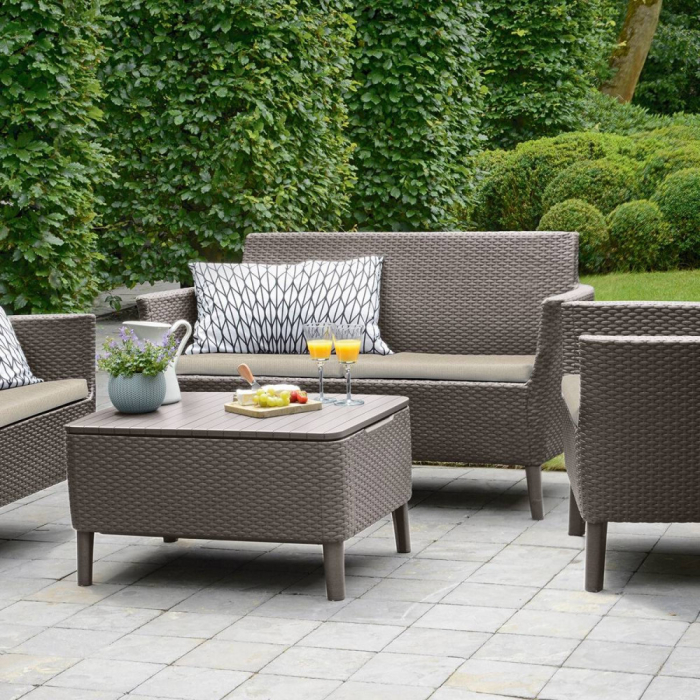 Curver Canapea de grădină Salemo cu 2 locuri din ratan sintetic [3]