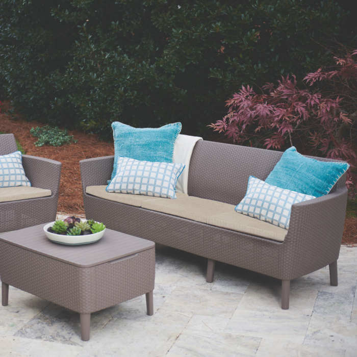 Curver Canapea de grădină Salemo cu 3 locuri din ratan sintetic [2]