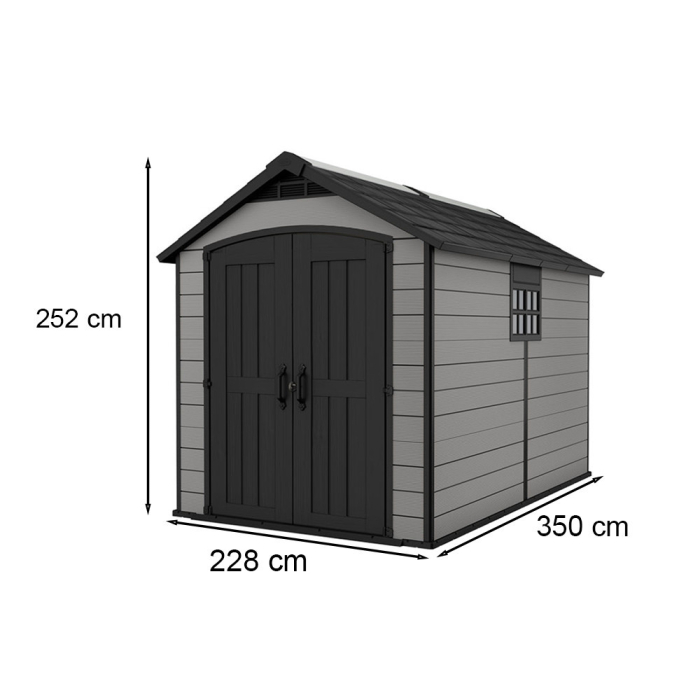 Curver Căsuță de grădină din plastic Premier 7511, gri-maroniu [3]