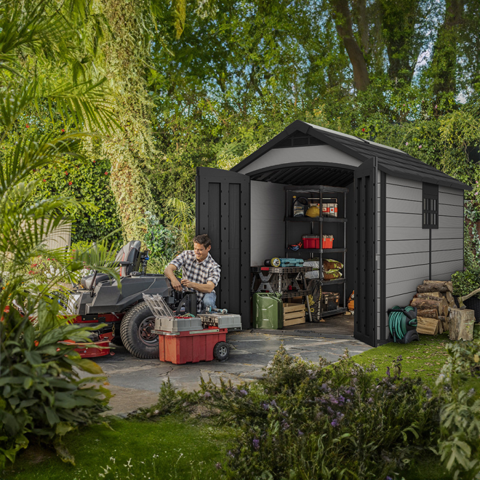 Curver Căsuță de grădină din plastic Premier 7511, gri-maroniu [5]