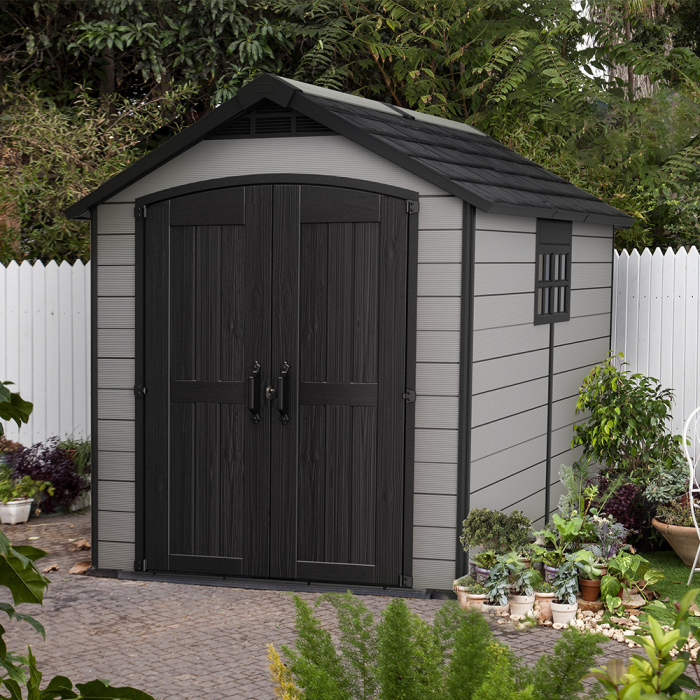 Curver Căsuță de grădină din plastic Premier 759, gri-maroniu [2]