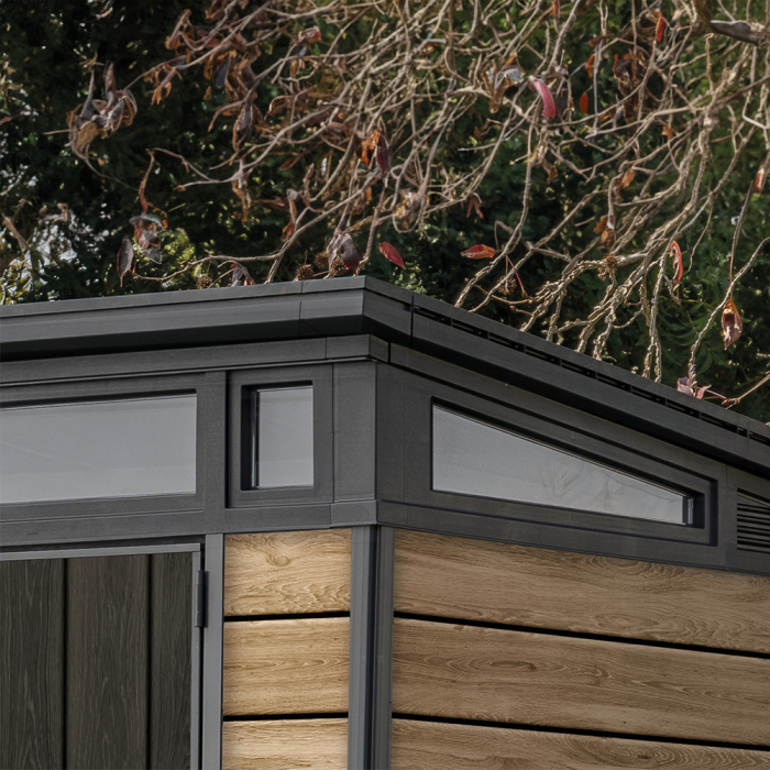 Curver Căsuță de grădină Signature PENT 9X7 din plastic, lemn de frasin [7]