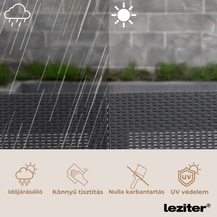 Curver Claire 2 locuri artificial rattan gradina canapea grafit [5]