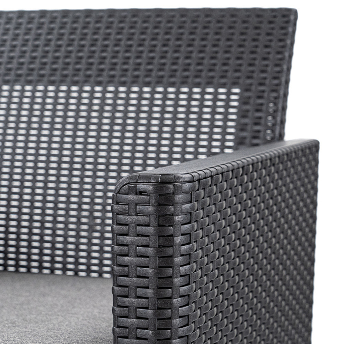 Curver Claire 2 locuri artificial rattan gradina canapea grafit [9]