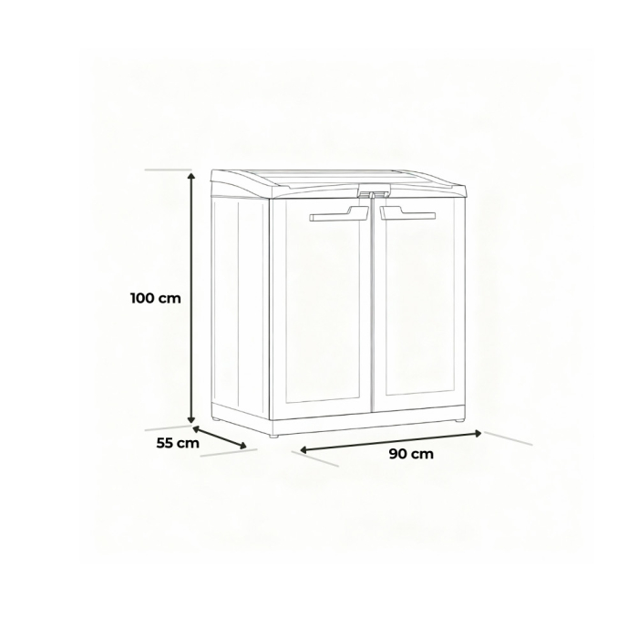 Curver Coș de gunoi selectiv Moby container din plastic negru [3]