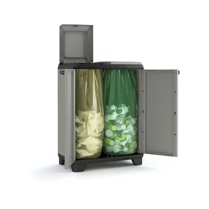 Curver Coș de gunoi selectiv Planet container din plastic gri-negru [4]