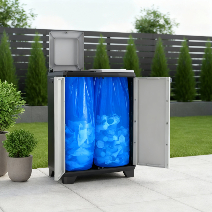 Curver Coș de gunoi selectiv Split Premium container din plastic gri-negru [4]