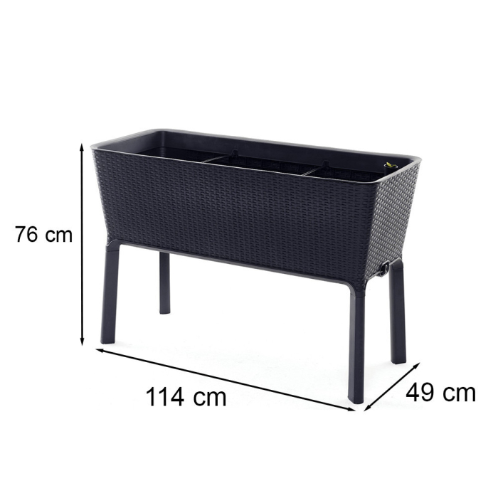 Curver Cutie cu flori artificiale din ratan, 120 l, antracit [3]