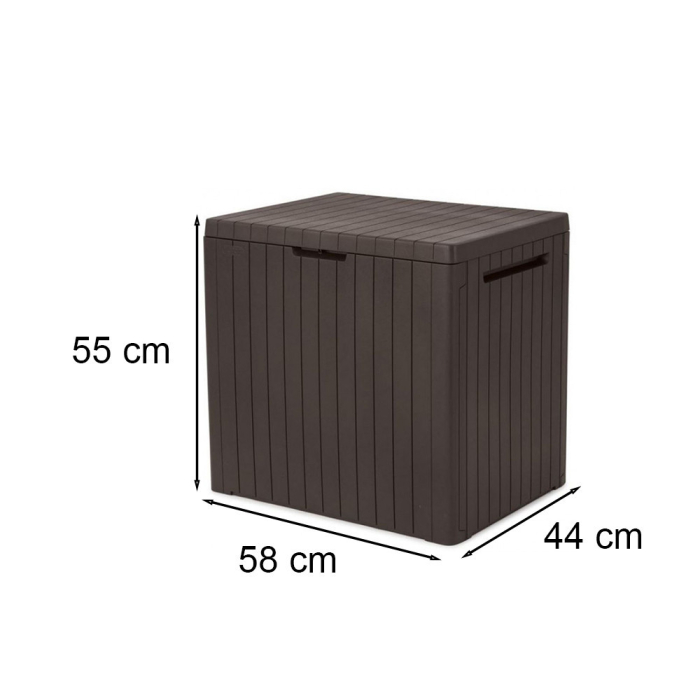 Curver Cutie de depozitare pentru grădină din plastic City, 113L, maro [3]