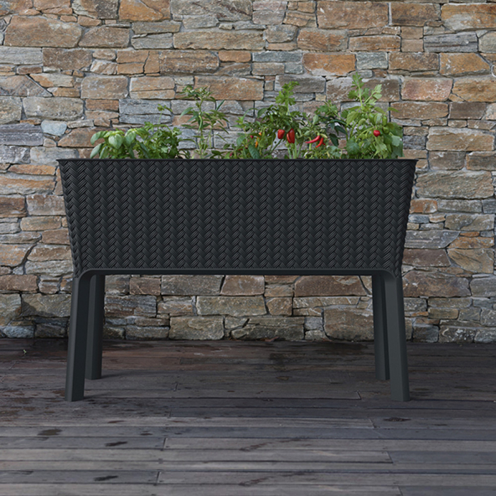 Curver Cutie de flori Splendor din plastic, 120 l, din răchită și ratan [5]