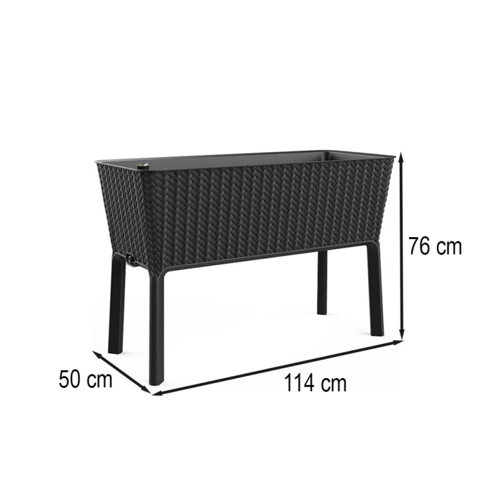 Curver Cutie de flori Splendor din plastic, 120 l, din răchită și ratan [3]